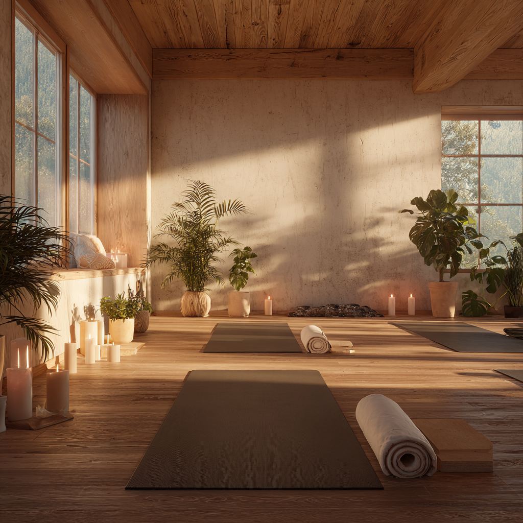 Група людей практикує йогу на природі